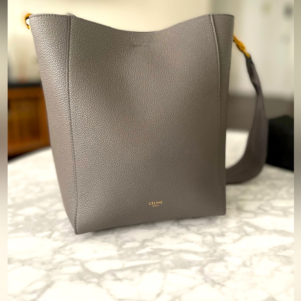CELINE Soft Grained Calfskin Small Sangle Bucket Bag